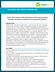 Brighter Green Talanoa Dialogue Submission April 2018
