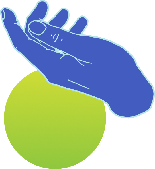Hand globe icon
