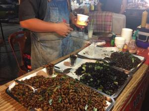 Fried insects at Chiang Mai night market